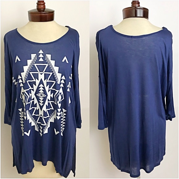 📍SALE Lightweight Tribal Graphic Top Tee SML - Picture 3 of 6